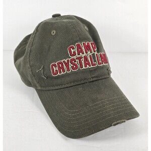 Friday The 13th Camp Crystal Lake Distressed Hat Adjustable Frayed Horror Green